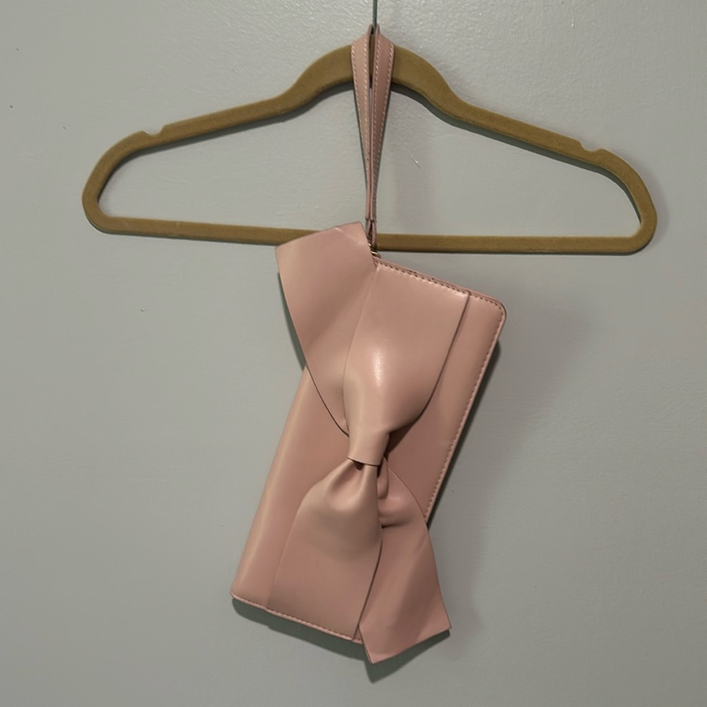 A New Day Baby Pink Bow Clutch Purse